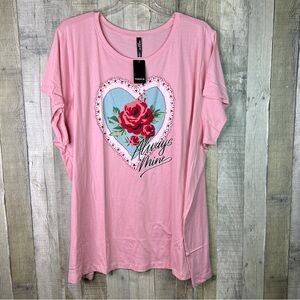Torrid Size 6(6X)(30) Crewneck Short Sleeve Relaxed Sleep T-Shirt Heart Graphic